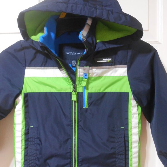 Excellent Boys size 6 London Fog hoodie rain Jacket w/ pockets fleece lining 👦 - Picture 11 of 14